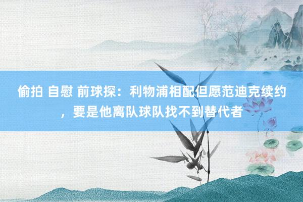 偷拍 自慰 前球探：利物浦相配但愿范迪克续约，要是他离队球队找不到替代者