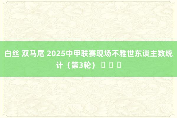 白丝 双马尾 2025中甲联赛现场不雅世东谈主数统计（第3轮） ​​​